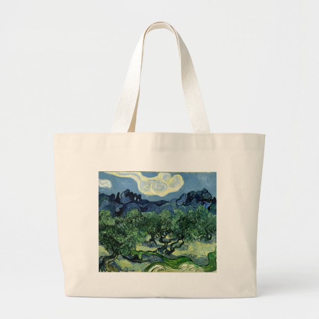 Vincent van Gogh's Olive Trees (1889) Large Tote Bag (Front)