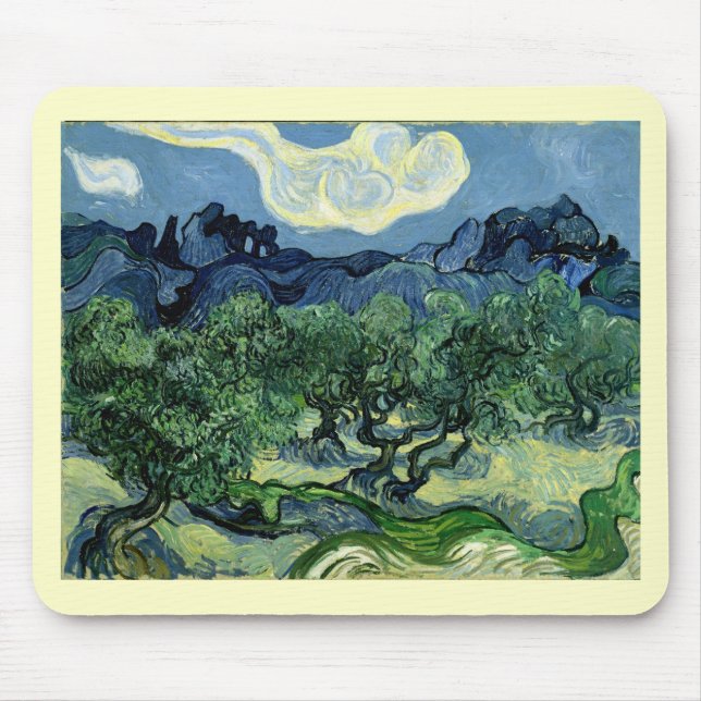 Vincent van Gogh's Olive Trees (1889) Mouse Pad (Front)