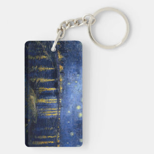 Vincent van Gogh's Starry Night Over the Rhone Keychain