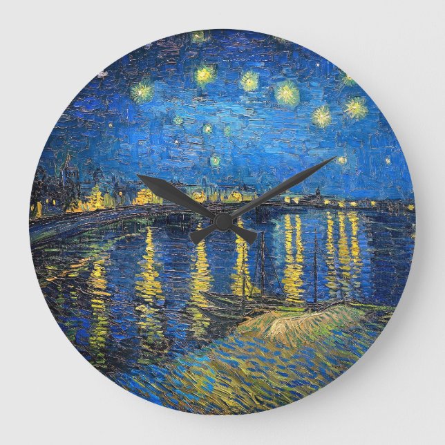 Vincent van Gogh's Starry Night Over the Rhone Large Clock (Front)