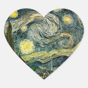 Vincent van Gogh's The Starry Night (1889) Heart Sticker