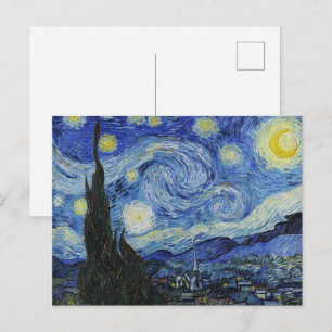 Vincent Van Gogh's The Starry Night (1889).  Postcard