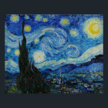 Vincent Van Gogh's The Starry Night Poster<br><div class="desc">Immerse yourself in the mesmerizing beauty of Vincent Van Gogh's The Starry Night with this high-quality reproduction art print. Own a piece of art history and let the brilliance of Van Gogh's masterpiece illuminate your surroundings.</div>