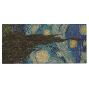 Vincent Van Gogh's The Starry Night Wood USB Flash Drive