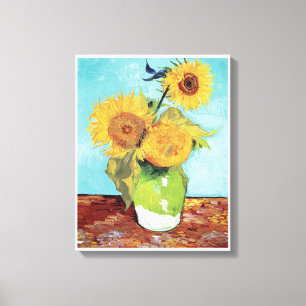 Vincent van Gogh's Vase with Three Sunflowers 1888 Canvas Print