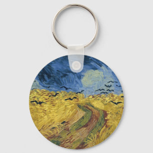 Vincent van Gogh's Wheat Field with Crows (1890) Keychain