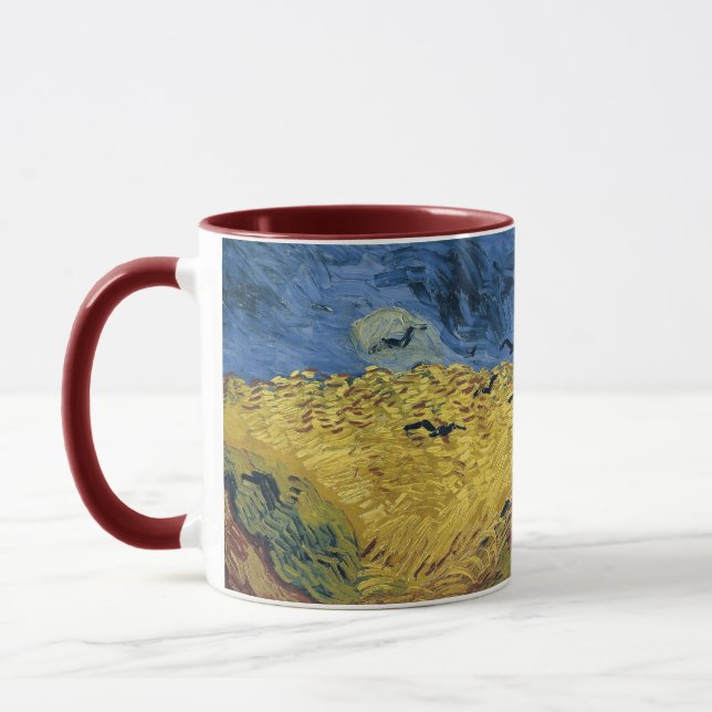 Vincent van Gogh's Wheat Field with Crows (1890) Mug (Left)