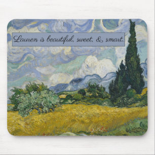 Vincent van Gogh's Wheat Field with Cypresses: Mouse Pad
