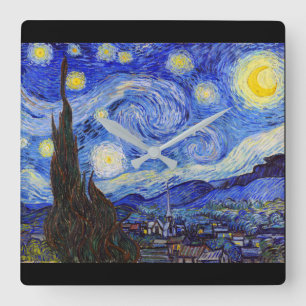 Vincent Willem van Gogh , "Starry Night" Square Wall Clock