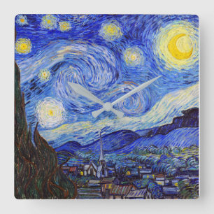 Vincent Willem van Gogh , “ Starry Night ” Square Wall Clock