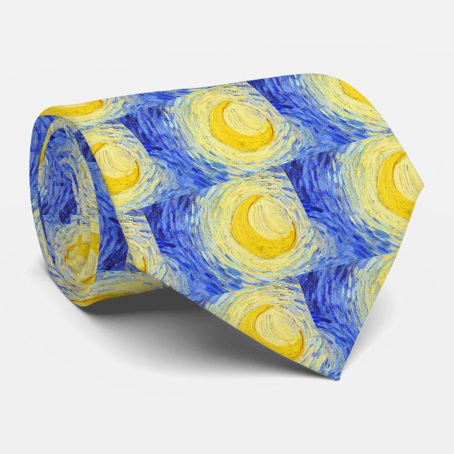 Vincent Willem van Gogh , "Starry Night" Tie (Rolled)
