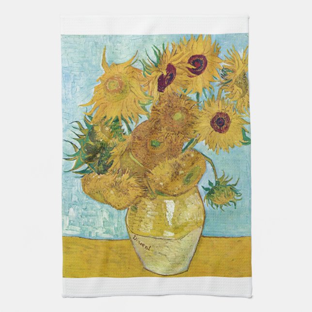 Vincent Willem van Gogh , "Sunflowers" Kitchen Towel (Vertical)