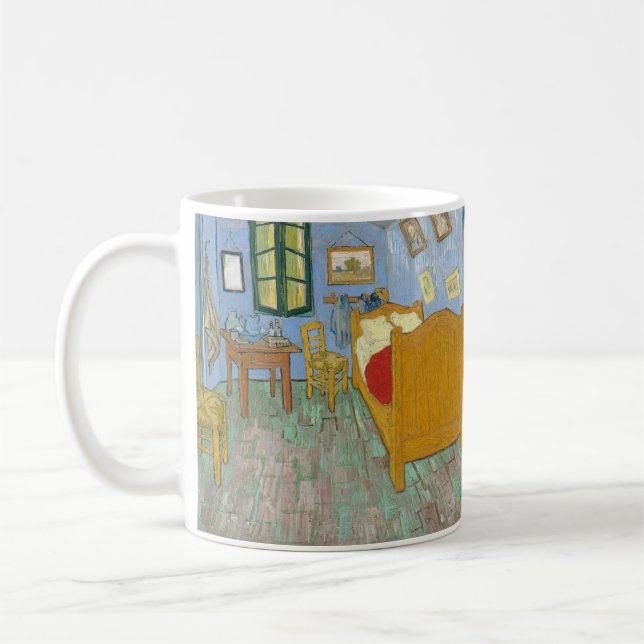 Vincent's Bedroom in Arles by Vincent van Gogh Coffee Mug (Left)