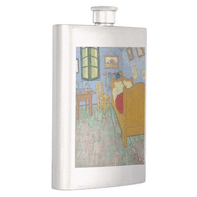 Vincent's Bedroom in Arles by Vincent van Gogh Hip Flask (Right)