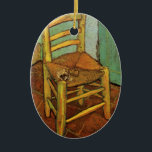Vincent's Chair with His Pipe by Vincent van Gogh Ceramic Ornament<br><div class="desc">Vincent's Chair with His Pipe by Vincent van Gogh is a vintage fine art post impressionism still life painting featuring van Gogh's wooden chair with a wicker seat, his tobacco and pipe at his house in Arles, France (The Yellow House). About the artist: Vincent Willem van Gogh was a Post...</div>