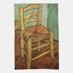 Vincent's Chair with His Pipe by Vincent van Gogh Kitchen Towel