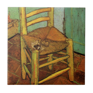 Vincent's Chair with His Pipe by Vincent van Gogh Tile