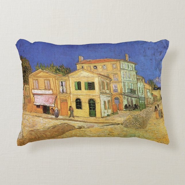 Vincent's House in Arles by Vincent van Gogh Accent Pillow (Front)
