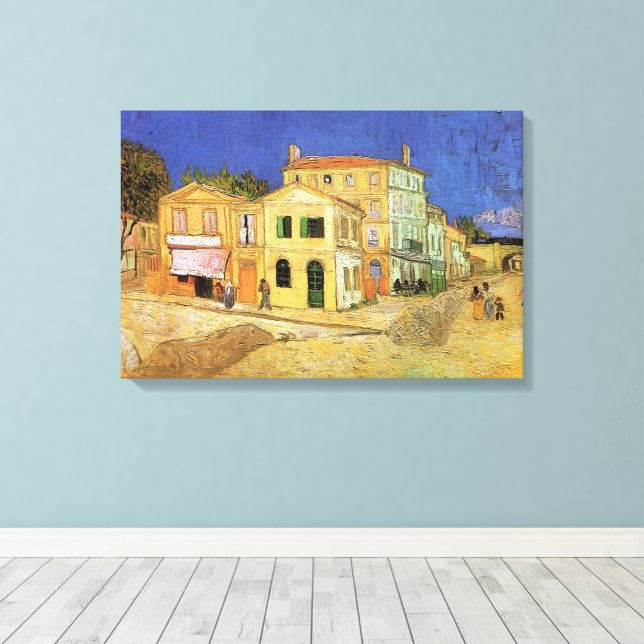 Vincent's House in Arles by Vincent van Gogh Canvas Print (Insitu(Wood Floor))