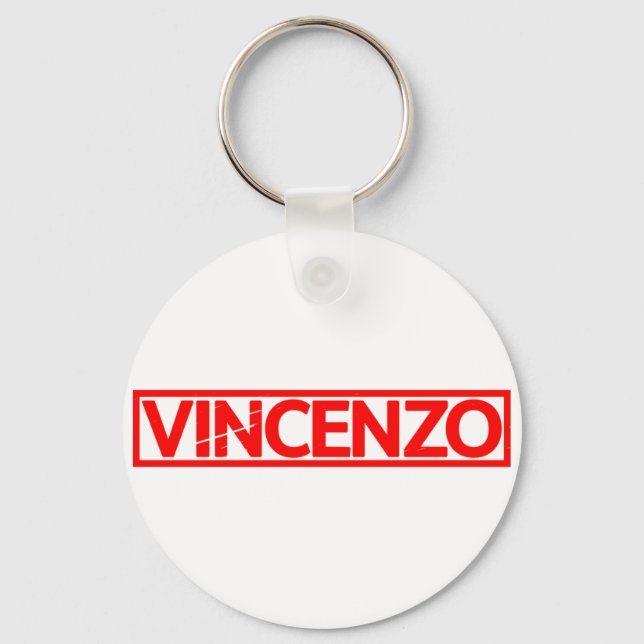 Vincenzo Stamp Keychain (Front)