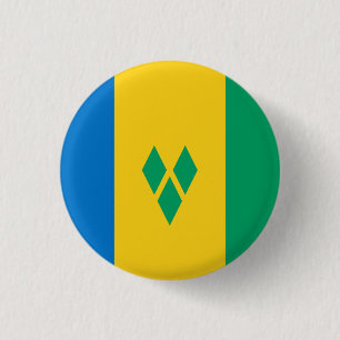 Vincy Flag, Flag of Saint Vincent & the Grenadines 1 Inch Round Button