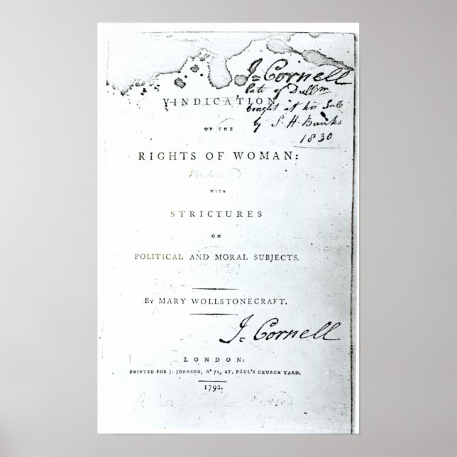 Vindication of the Rights of Woman' Poster (Front)