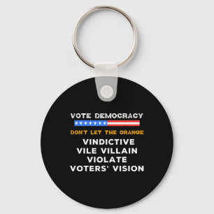 Vindictive Vile Villain Violate Voters Vision Kama Keychain