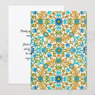 Vine by William Morris, Vintage Textile Art Invitation