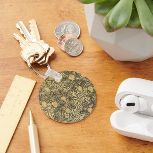 Vine by William Morris, Vintage Textile Patterns Keychain