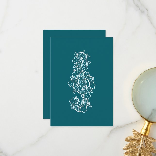 Vine Clef Flat Thank You Card (Front/Back In Situ)