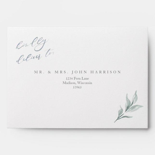 Vine Custom Printed Address Envelope A7 Invitation (Front)