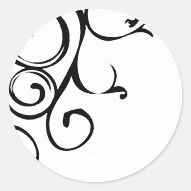 Vine design classic round sticker (Front)