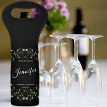 Vine Heart Black Bridal Party Wine Bag