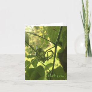 vine heart thank you note card