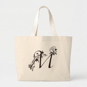 Vine Initial M Jumbo Tote Bag