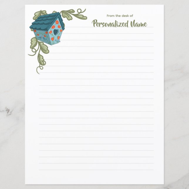 Vine-kissed Retreat Lined Paper Sheet (Front)