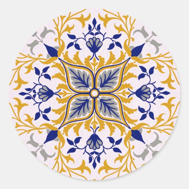 Vine pattern by William Morris  Classic Round Sticker (Front)