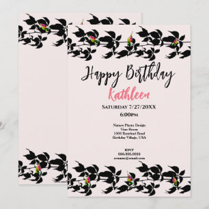 VINE ROSEBUD PHOTO HAPPY BIRTHDAY GREETING CARD