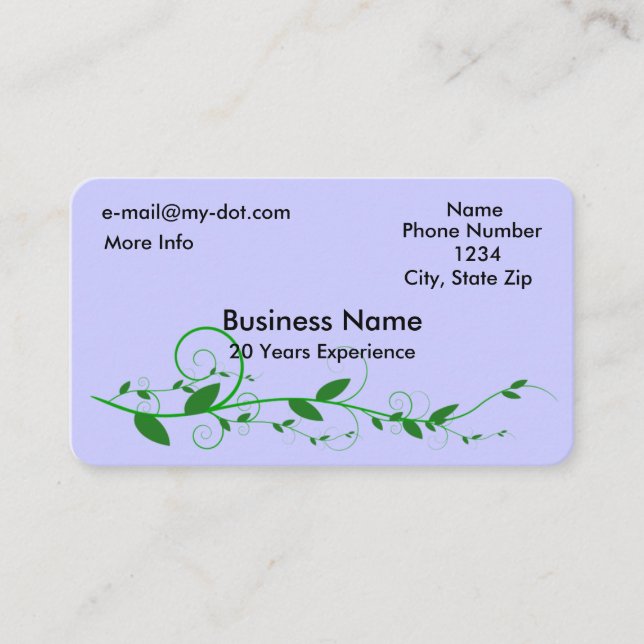 Vine Rounded Corner Business Card (Front)