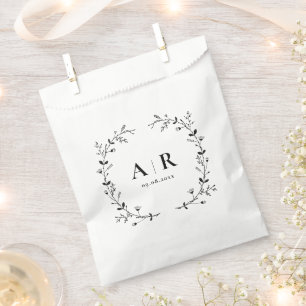 Vine Scroll Wedding Treat Sack, Cookie or Goody Favour Bag