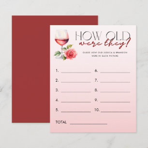 Vine Theme Guess How Old Bride Groom Photo Game