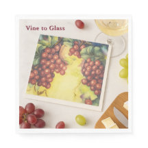 “Vine to Glass” Custom Vineyard Napkins — Winery, 