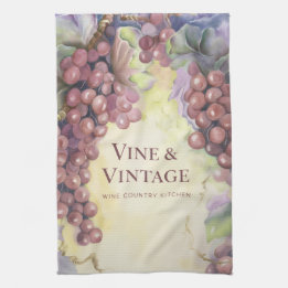Vine & Vintage Grapes Luxe Tea Towel