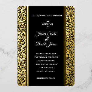 Vine Wedding  Foil Invitation