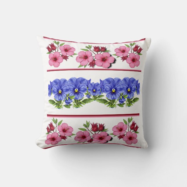 Vineagrelium hibiscus and Loving Perfect Throw Pillow (Front)