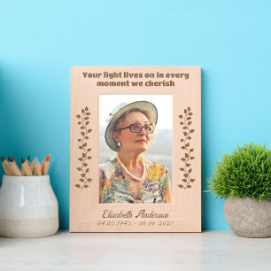 Vines and Leaves Remembrance Memorial Name Etched Frames