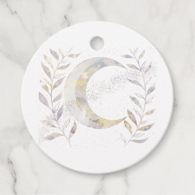 Vines and Moon  Favour Tags (Front)
