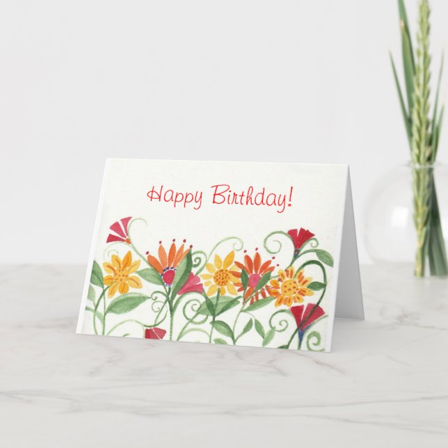Vines Happy Birthday Card (Front)