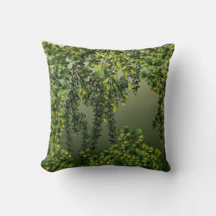 Vines in a Thunderstorm/Plaid Throw Pillow