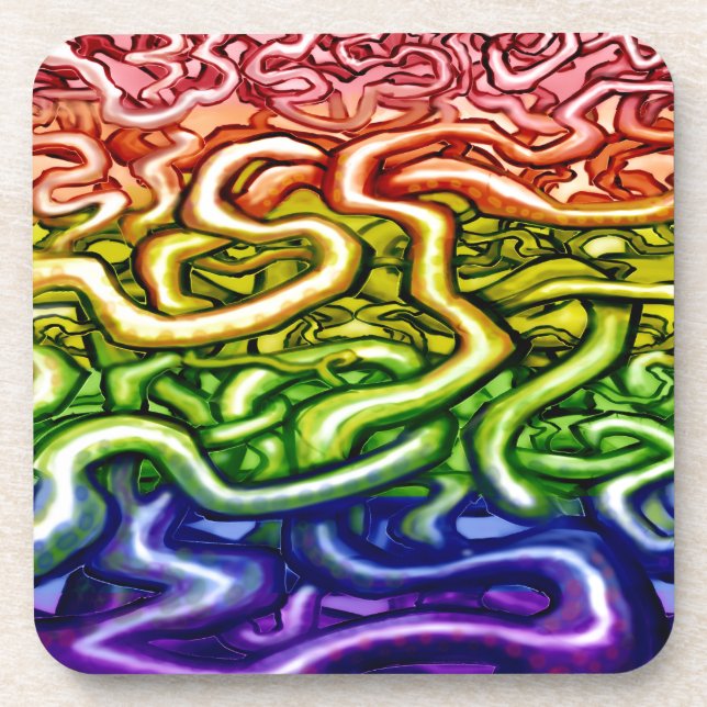 Vines LGBQT Rainbow Coaster (Front)